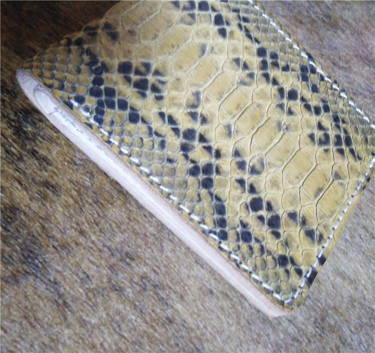 [On Sale] Handmade Cool Mens Snake Skin Bifold Small Wallet Slim billfold Wallet for Men