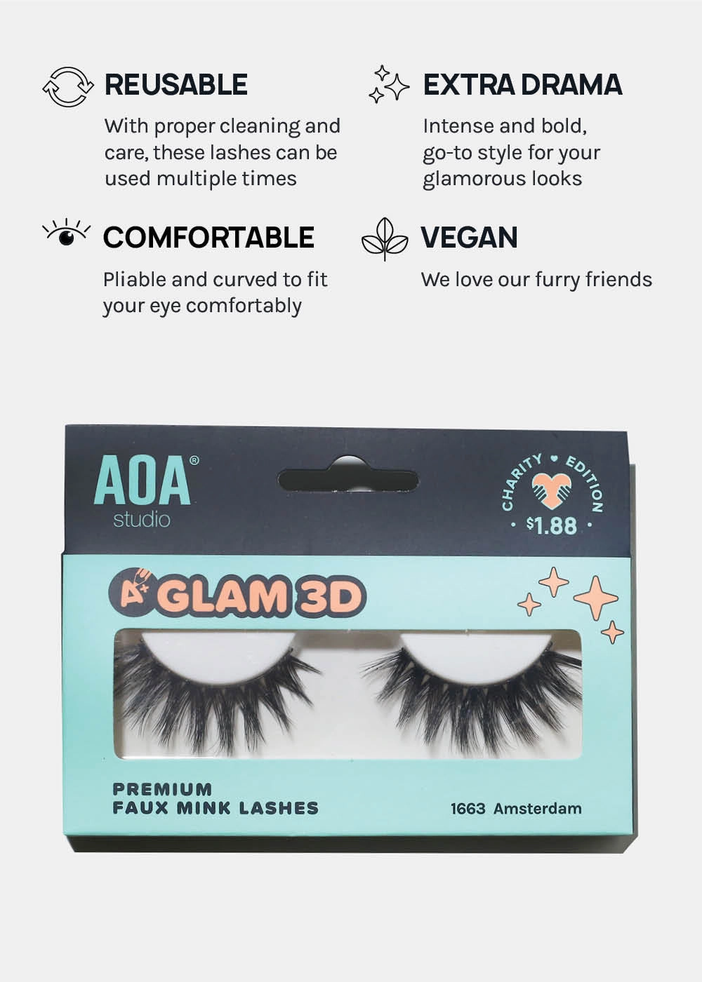 A  Glam 3D Faux Mink Lashes - Amsterdam