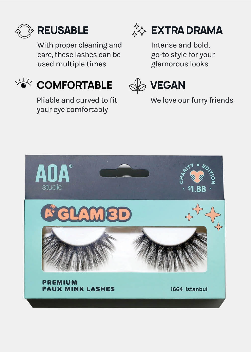A  Glam 3D Faux Mink Lashes - Istanbul