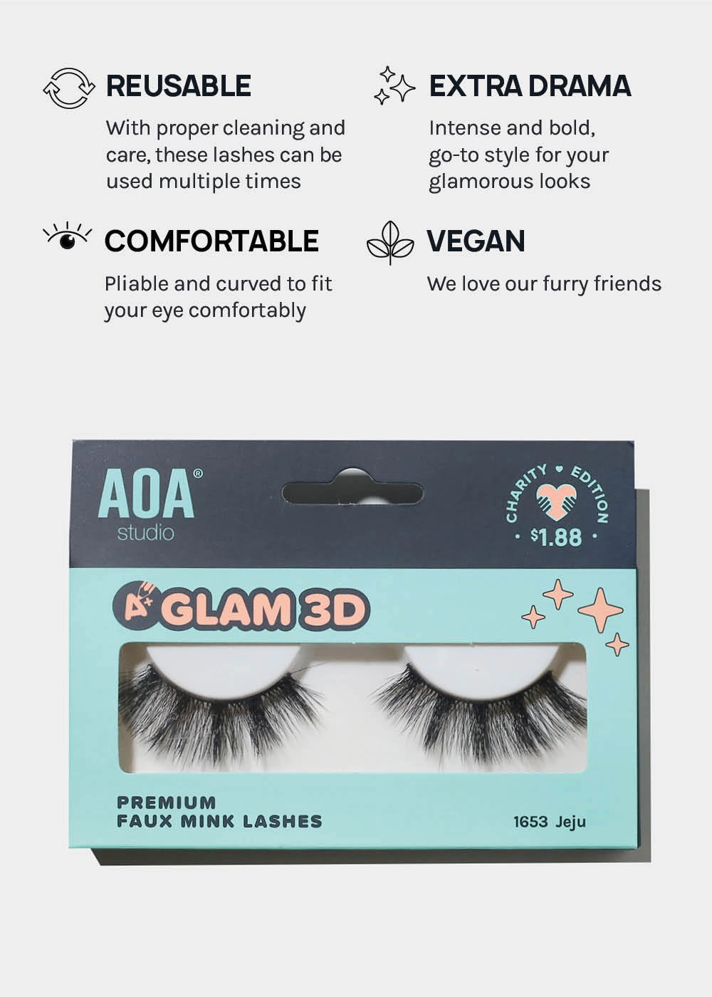 A  Glam 3D Faux Mink Lashes - Jeju