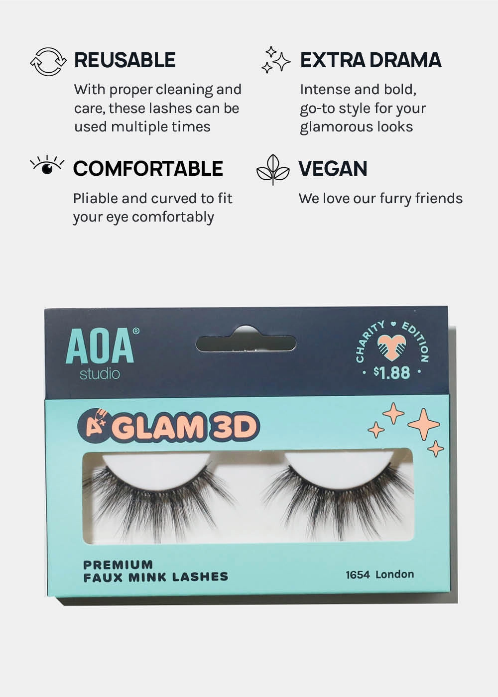 A  Glam 3D Faux Mink Lashes - London