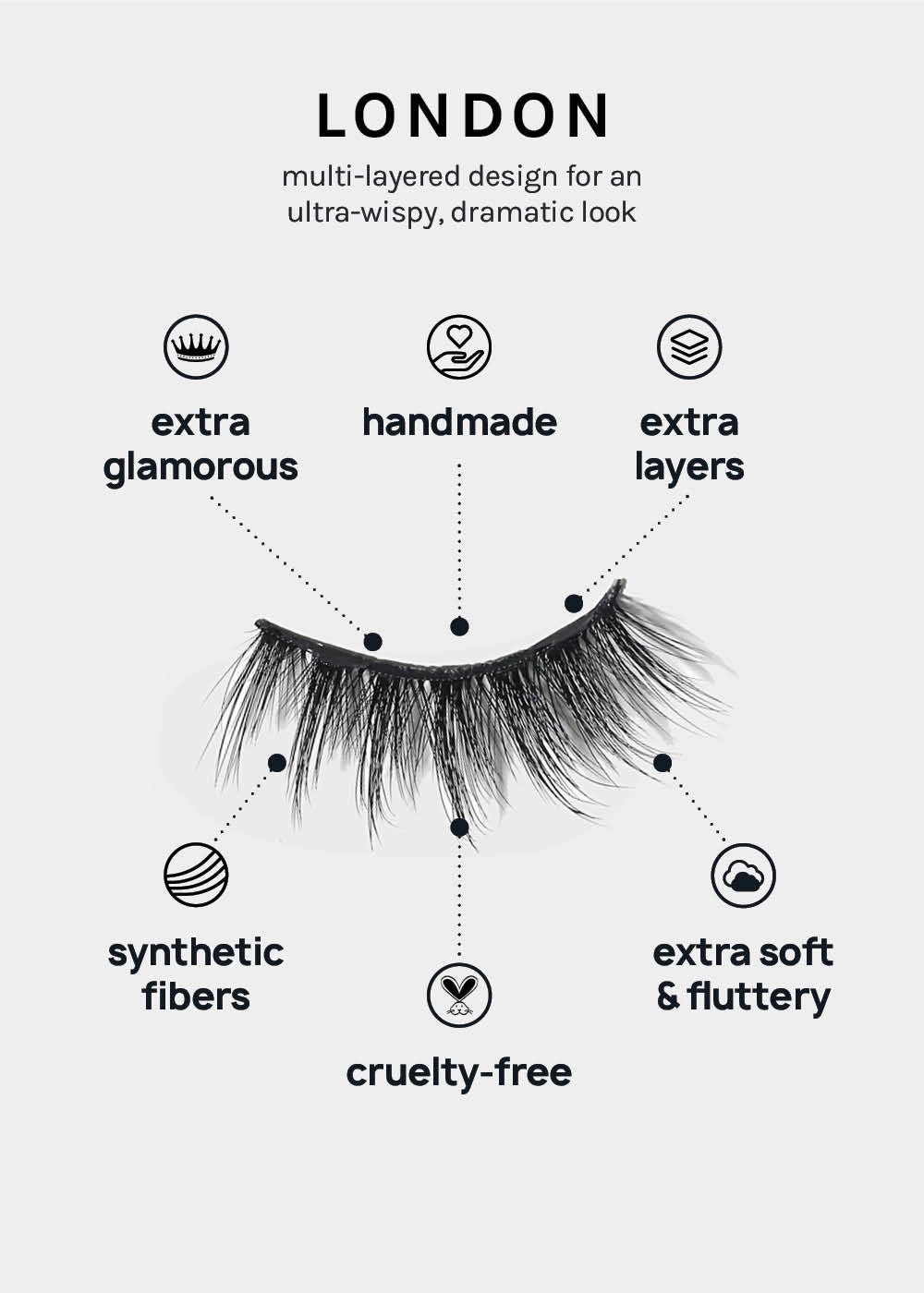 A  Glam 3D Faux Mink Lashes - London