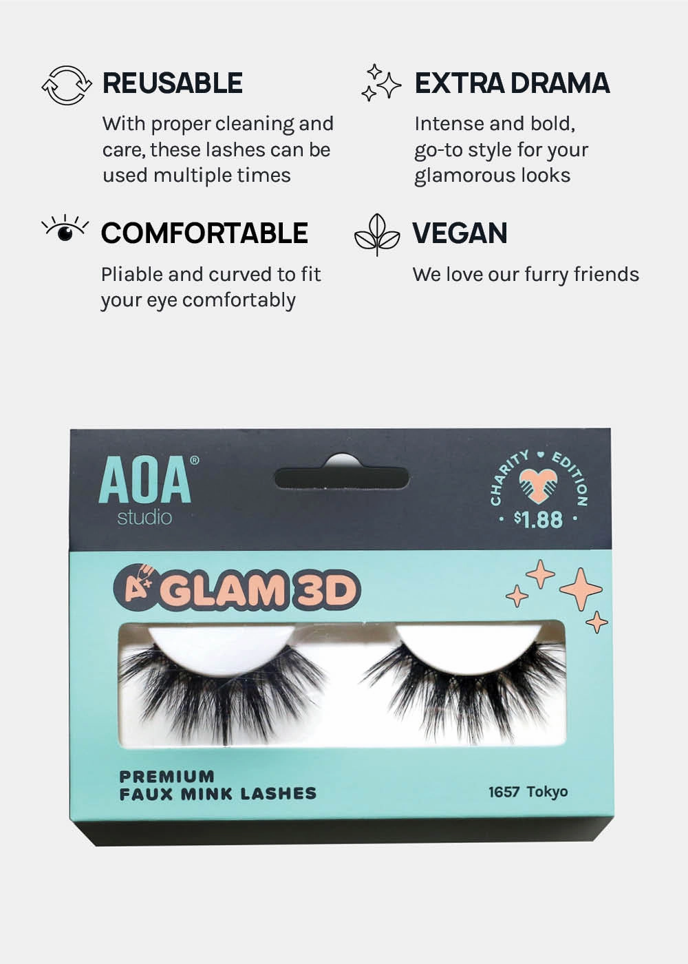 A  Glam 3D Faux Mink Lashes - Tokyo