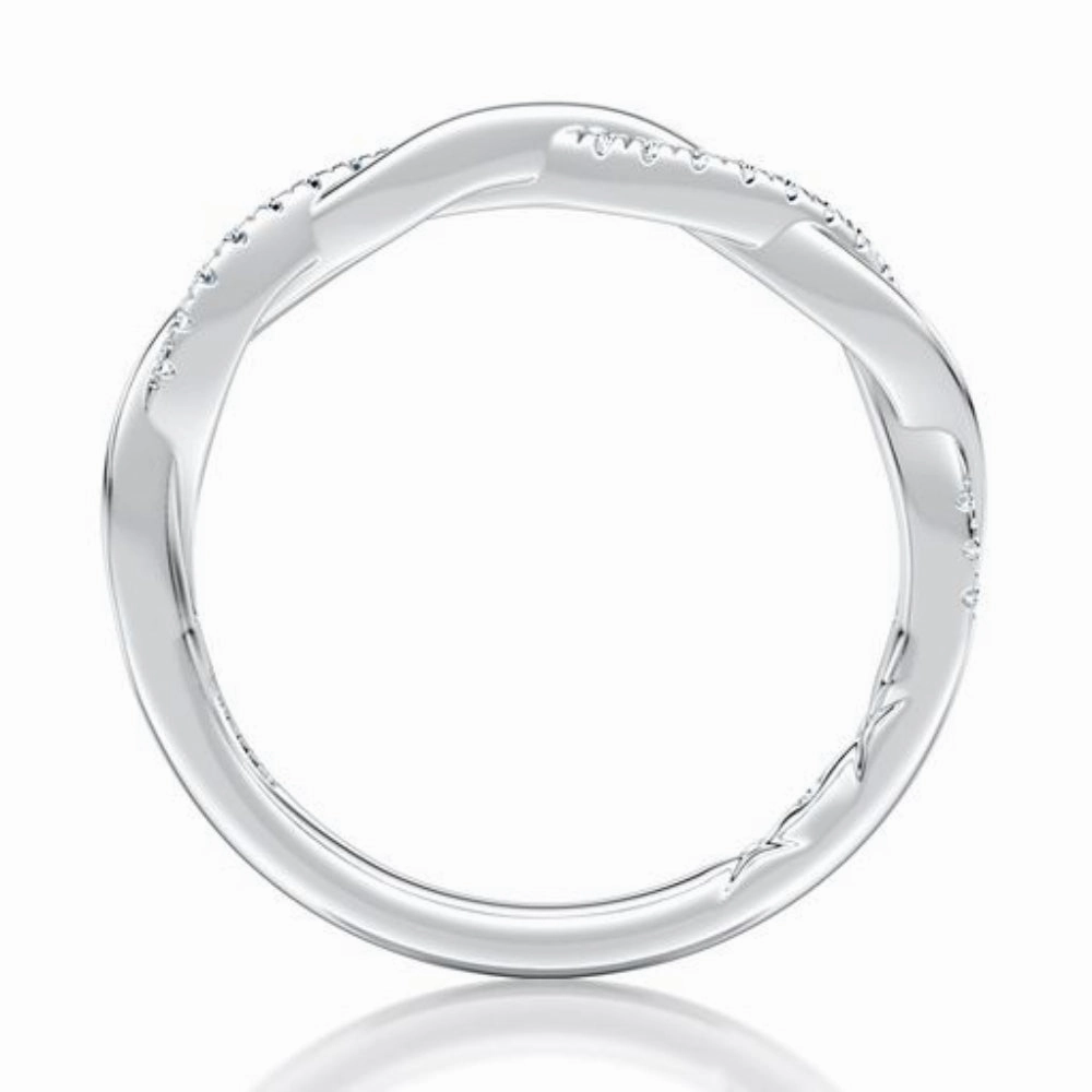 A. Jaffe 14k Gold Twist Pave Diamond Wedding Band