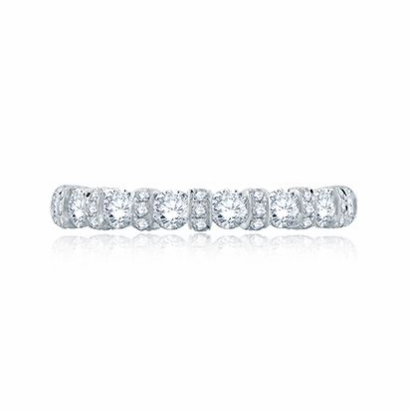 A. JAFFE Diamond Collar Accent Half Circle Wedding Band