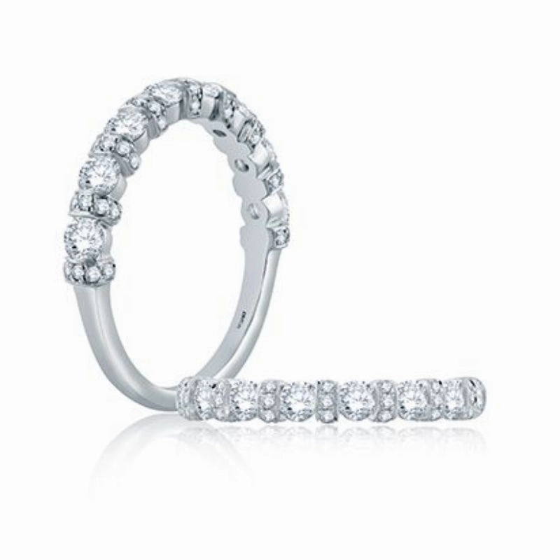 A. JAFFE Diamond Collar Accent Half Circle Wedding Band