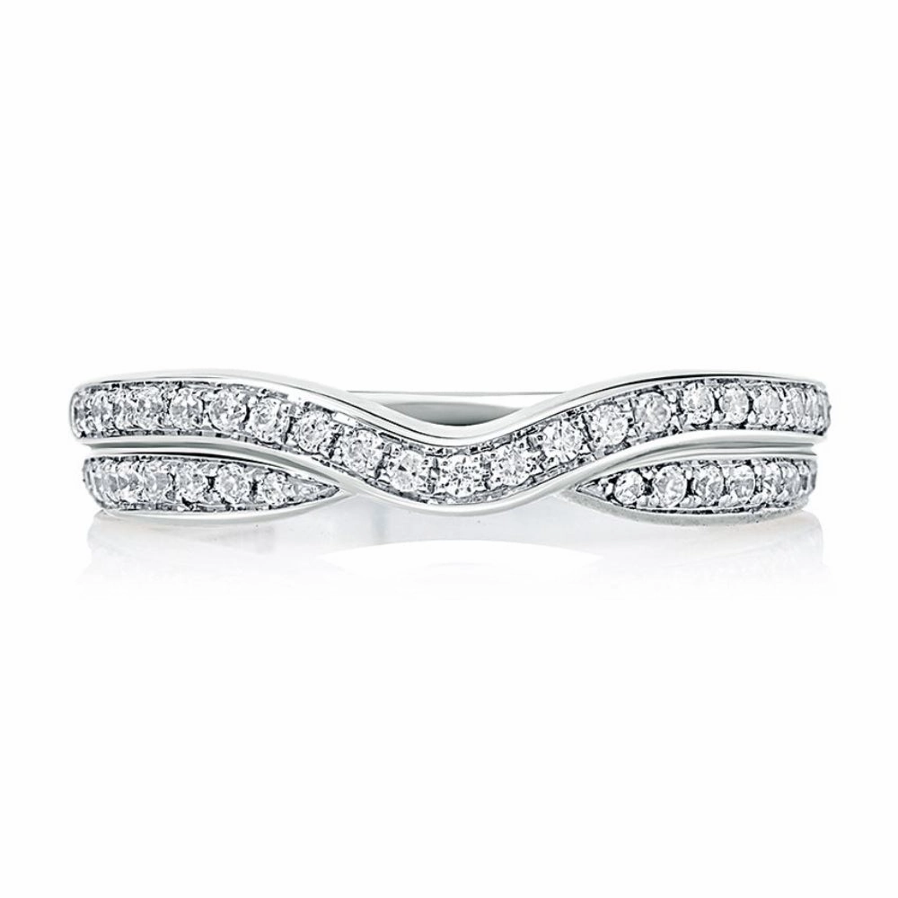 A. Jaffe Double Row Curved Wedding Band