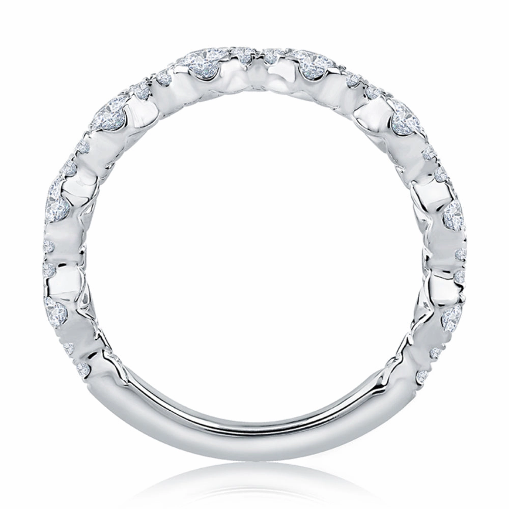 A. JAFFE Floating Bubble Diamond Wedding Band with Quilted Interior