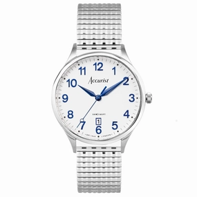 Accurist Classic Mens Expander Bracelet Watch White Dial 73000X