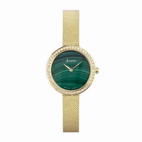 Accurist Ladies Watch 78004 With Green Malachite Dial