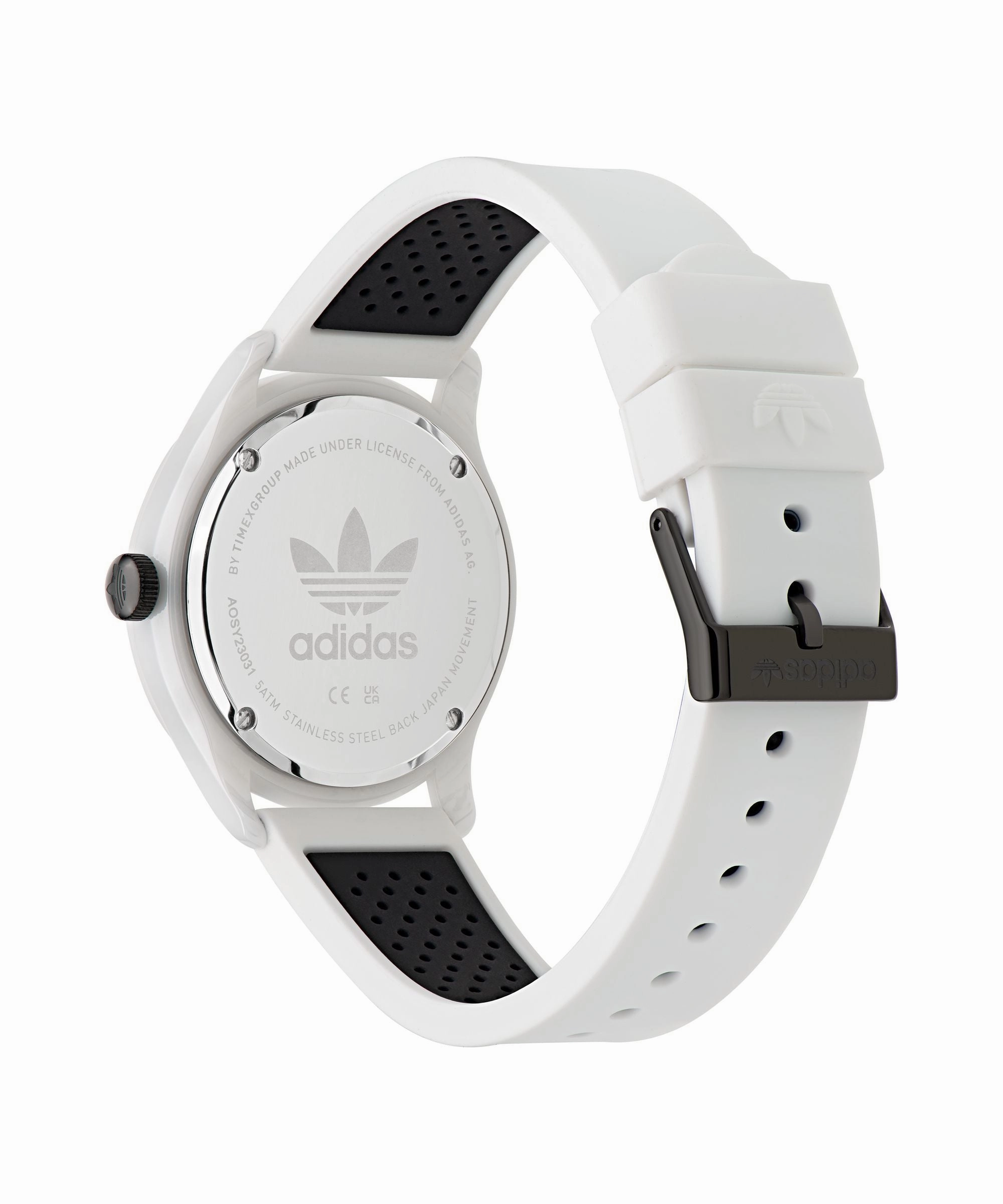 Adidas Code One 40mm White Dial White Silicone Strap Watch AOSY23030