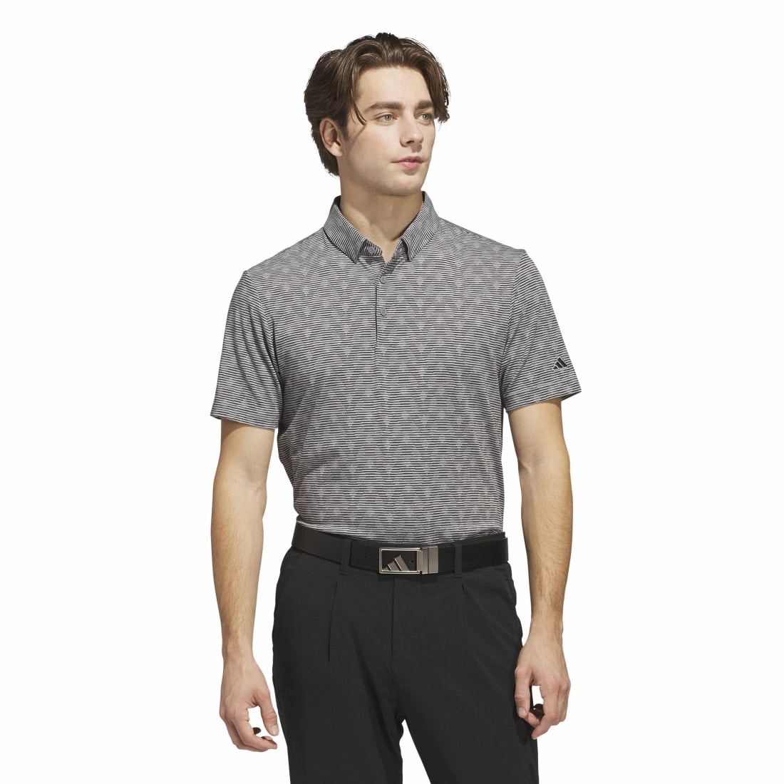 adidas Go-To Printed Stripe Golf Polo Shirt JF4932