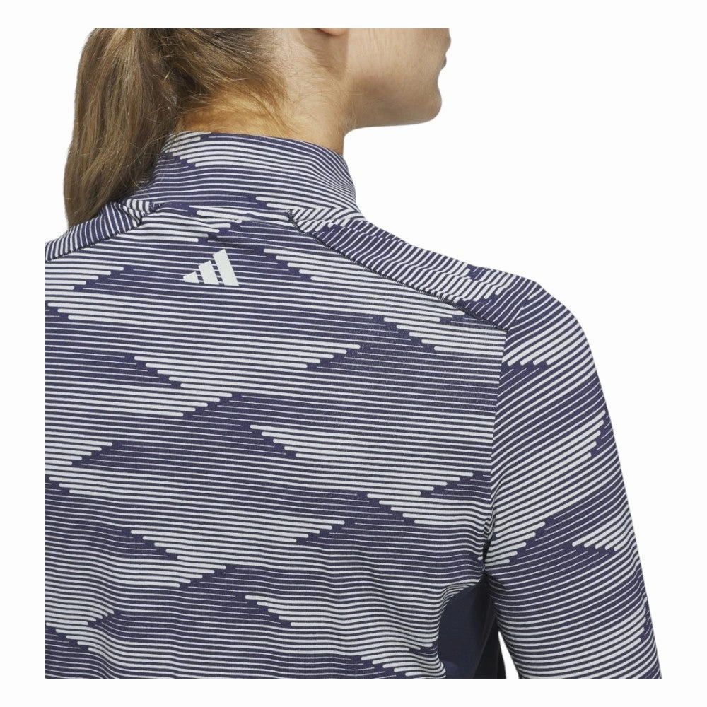 adidas Ladies Ultimate365 Printed Quarter-Zip Mock Golf Polo Shirt IM7886