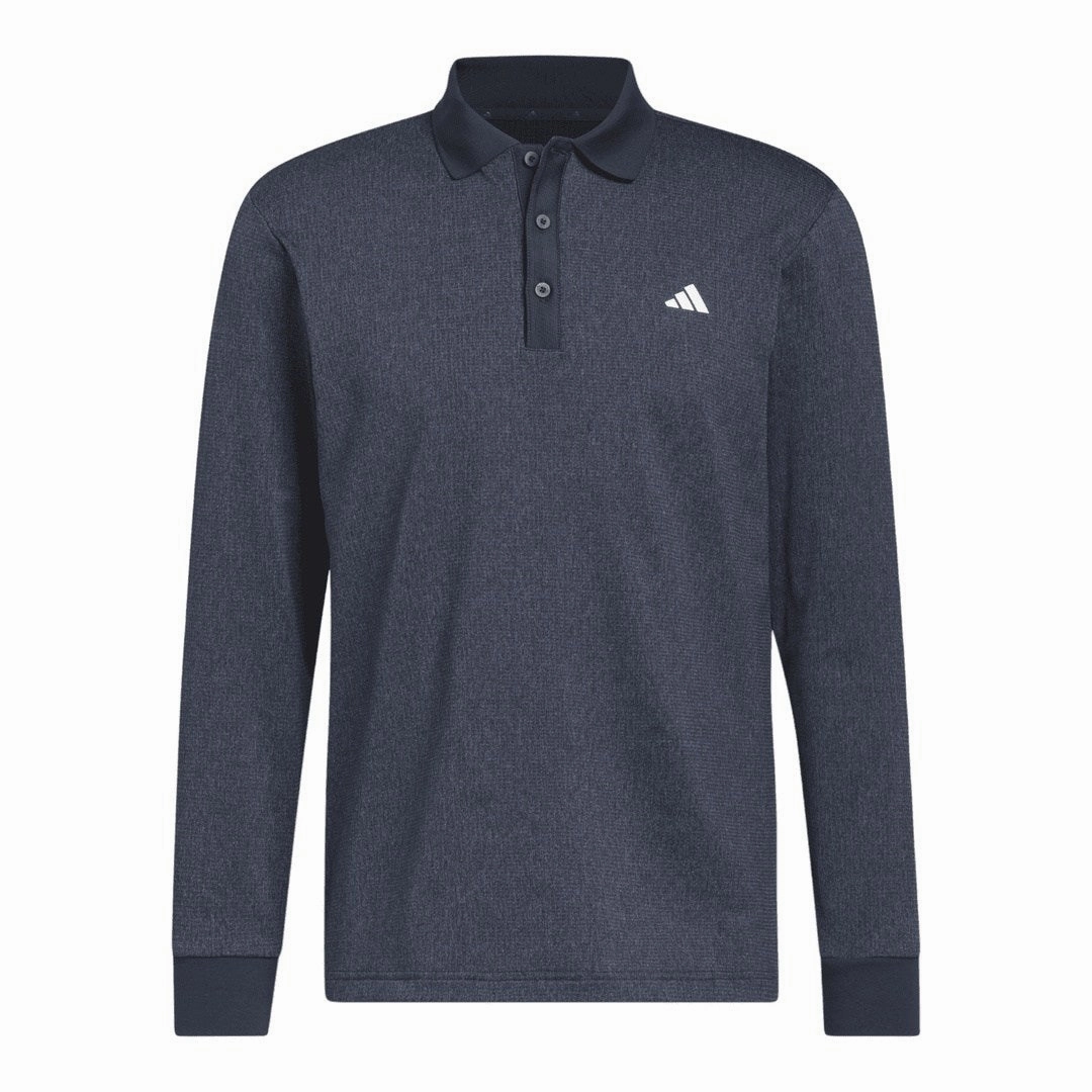 adidas Long Sleeve Heather Golf Polo Shirt HZ0426