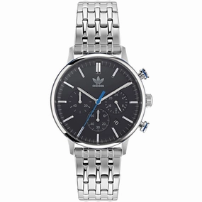 Adidas Men's Watch - Originals Quartz Black Dial Silver Steel Bracelet | AOSY22018