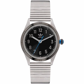 Adidas Men's Watch - Originals Quartz Black Dial Silver Steel Bracelet | AOSY22524