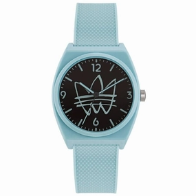Adidas Men's Watch - Originals Quartz Resin Case Black Dial Blue Strap | AOST22563