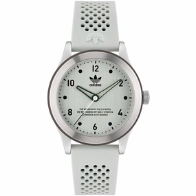 Adidas Men's Watch - Originals Quartz Silver Dial White Rubber Strap | AOSY23033