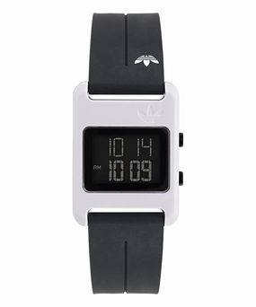 Adidas Originals Retro Pop One Black Silicone Strap Watch AOST23567