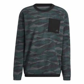 adidas Texture Print Crew Neck Golf Pullover HF6523