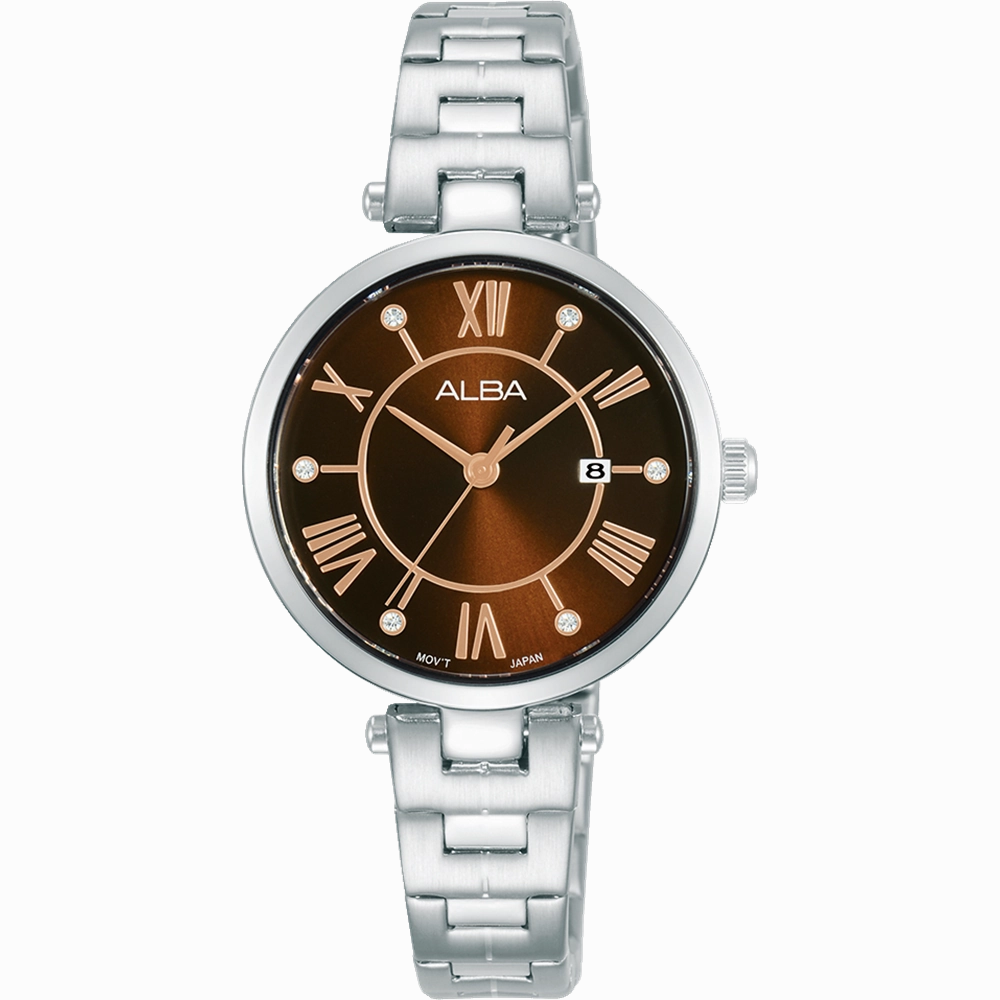 Alba Fashion Dress Analogue Brown Dial Womens Watch AH7AN7X