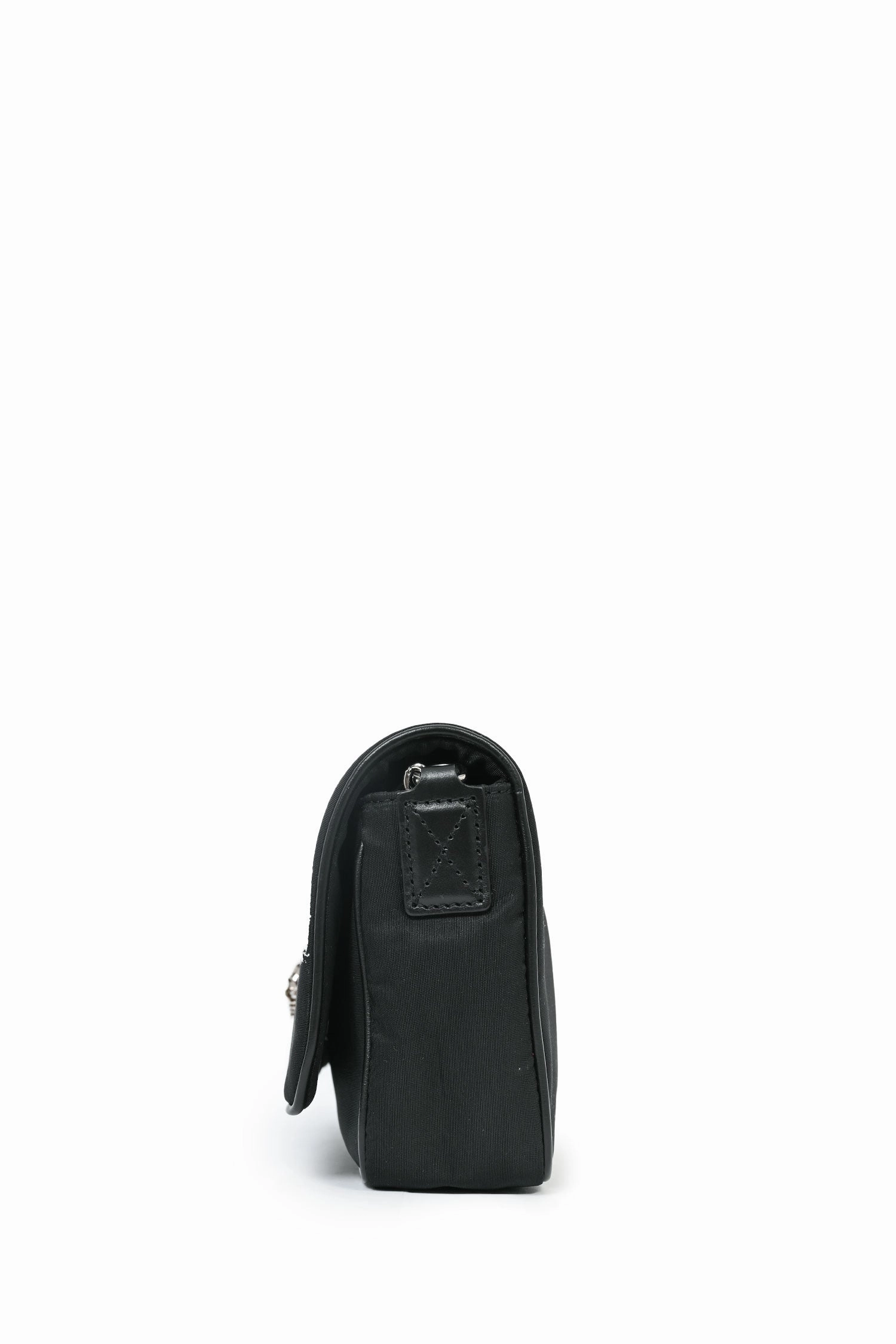 Alexander McQueen Black Nylon Logo Skull Shoulder Bag
