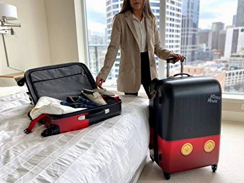 American Tourister Disney Hardside Luggage with Spinner Wheels, Mickey Mouse Pants, Checked-Large 28-Inch