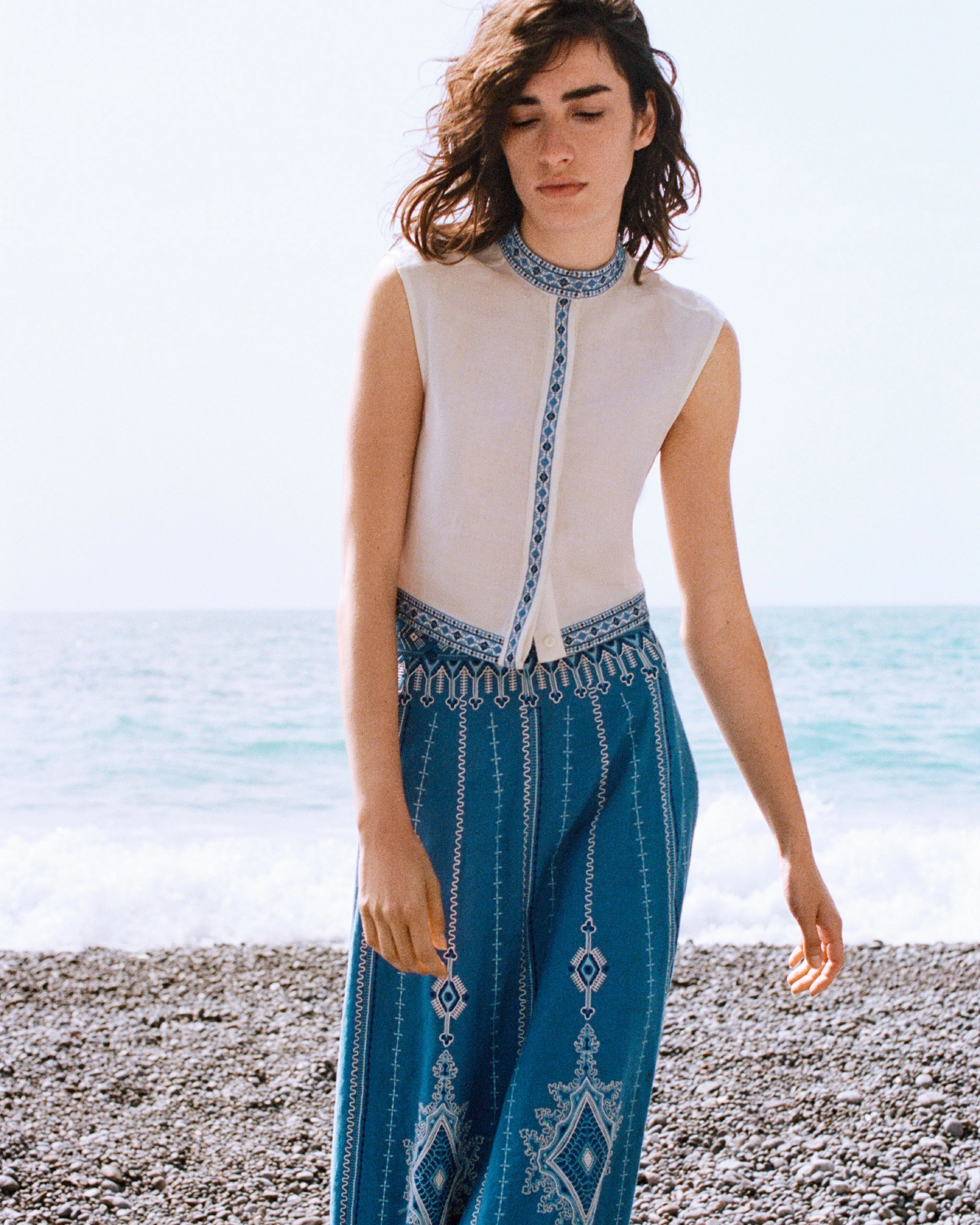 Andorra Top with Astragal Embroidery