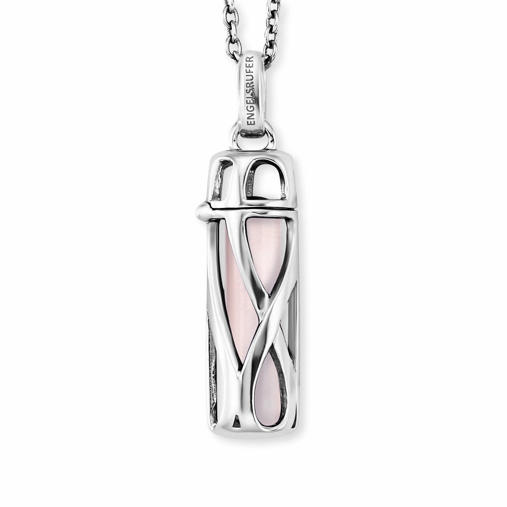 Angel Whisperer Rose Quartz Powerful Stone Necklace ERN-HEAL-RQ-S