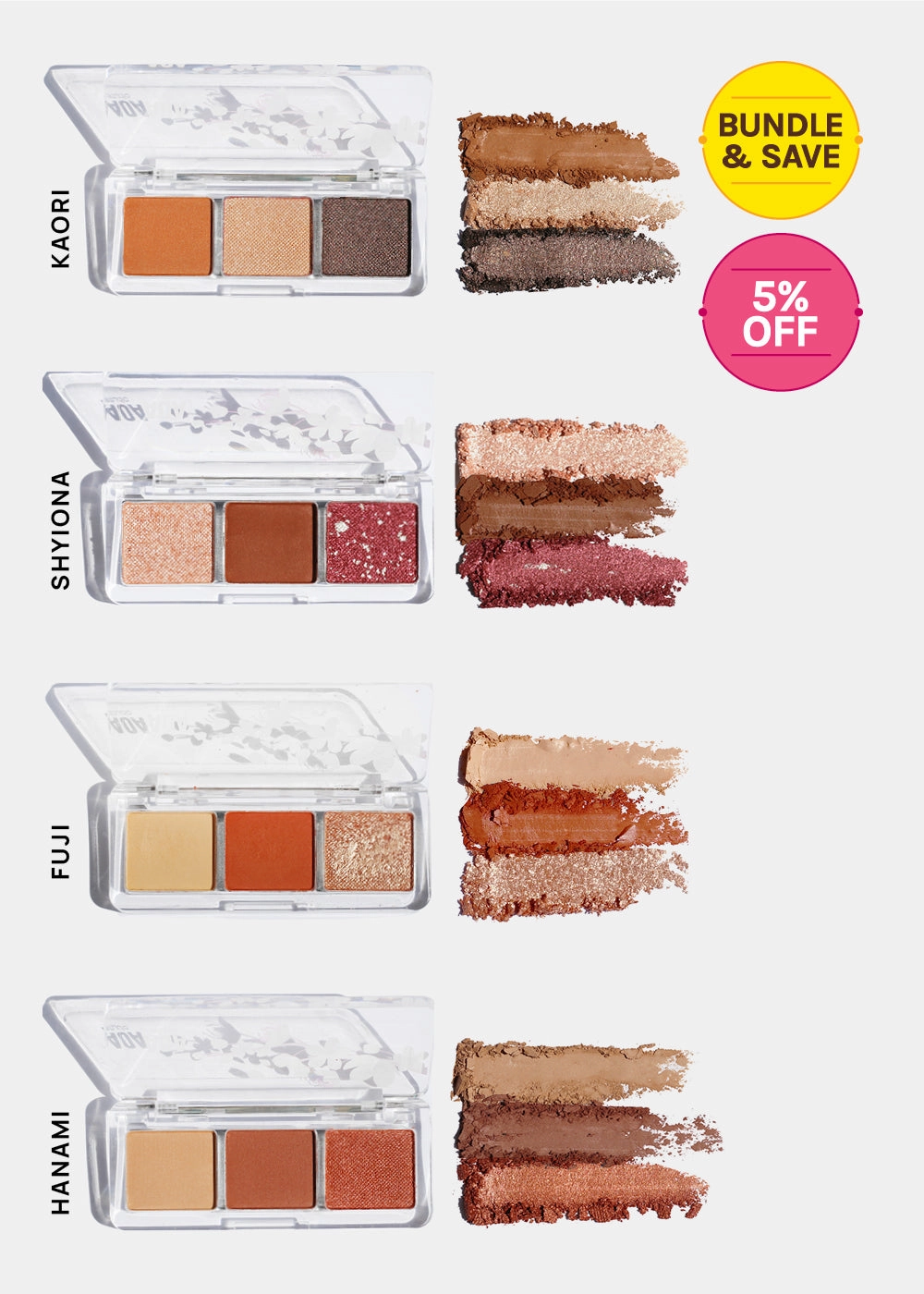 AOA Cherry Blossom 3-Color Eyeshadow Palettes