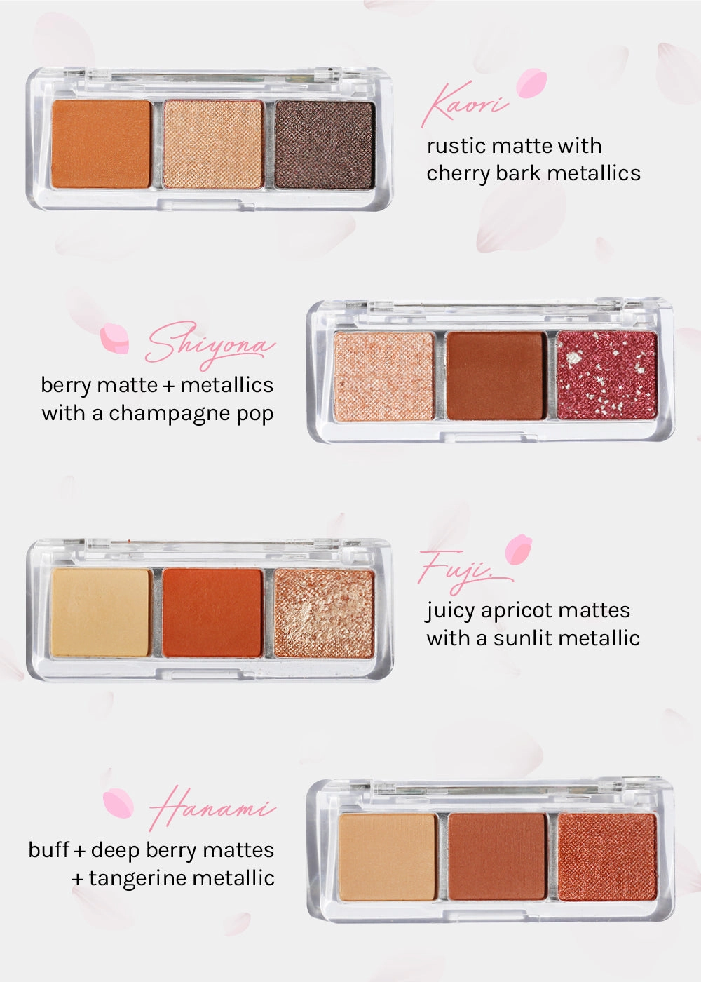 AOA Cherry Blossom 3-Color Eyeshadow Palettes