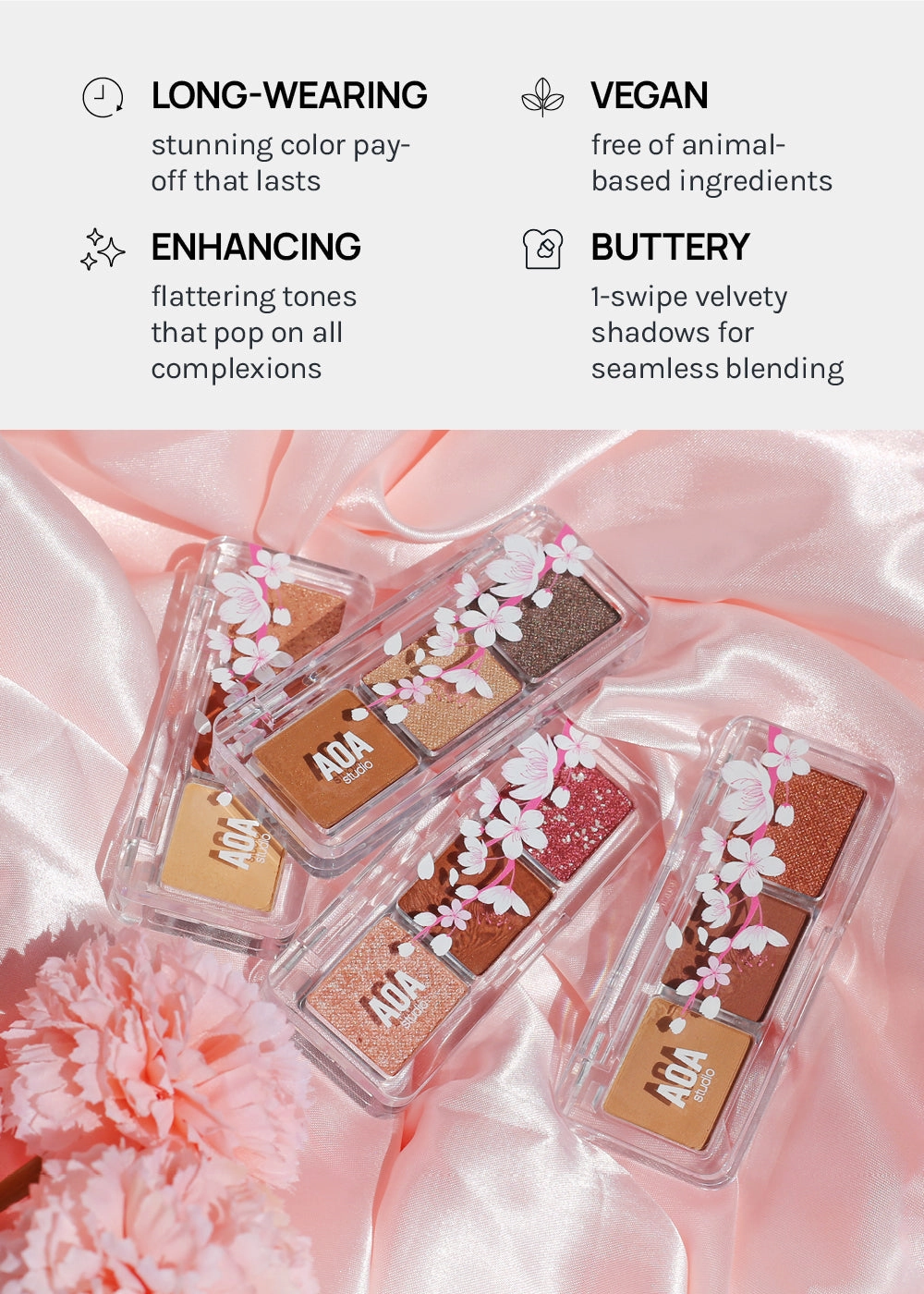 AOA Cherry Blossom 3-Color Eyeshadow Palettes