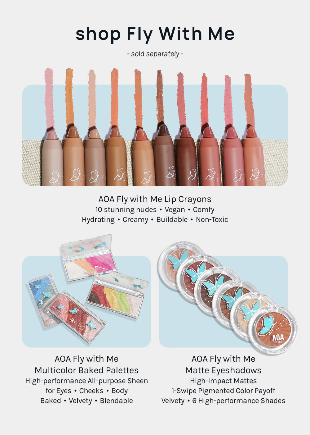 AOA Fly with Me Shimmer Eyeshadows