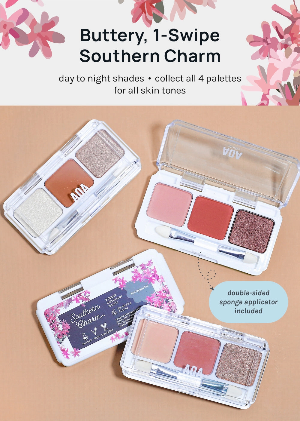 AOA Southern Charm 3 Color Eyeshadow Palettes