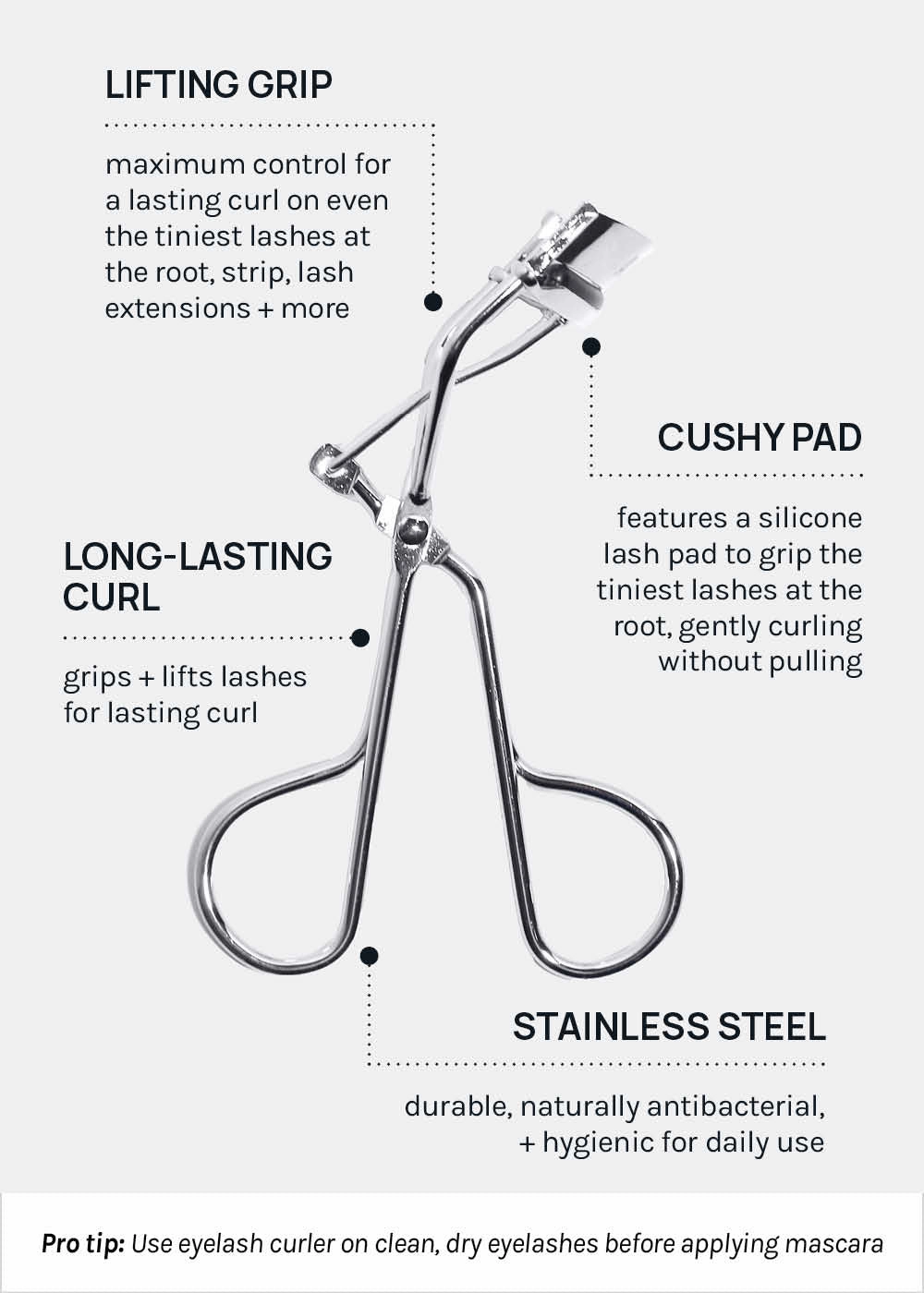 AOA Stainless Steel Eyelash Curler