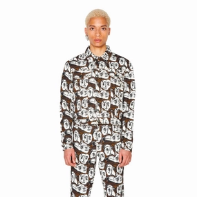 Art Denim Jacket 'Faces Print'