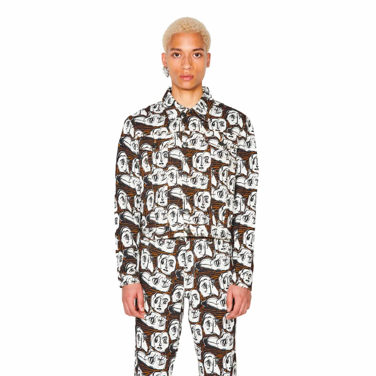 Art Denim Jacket 'Faces Print'