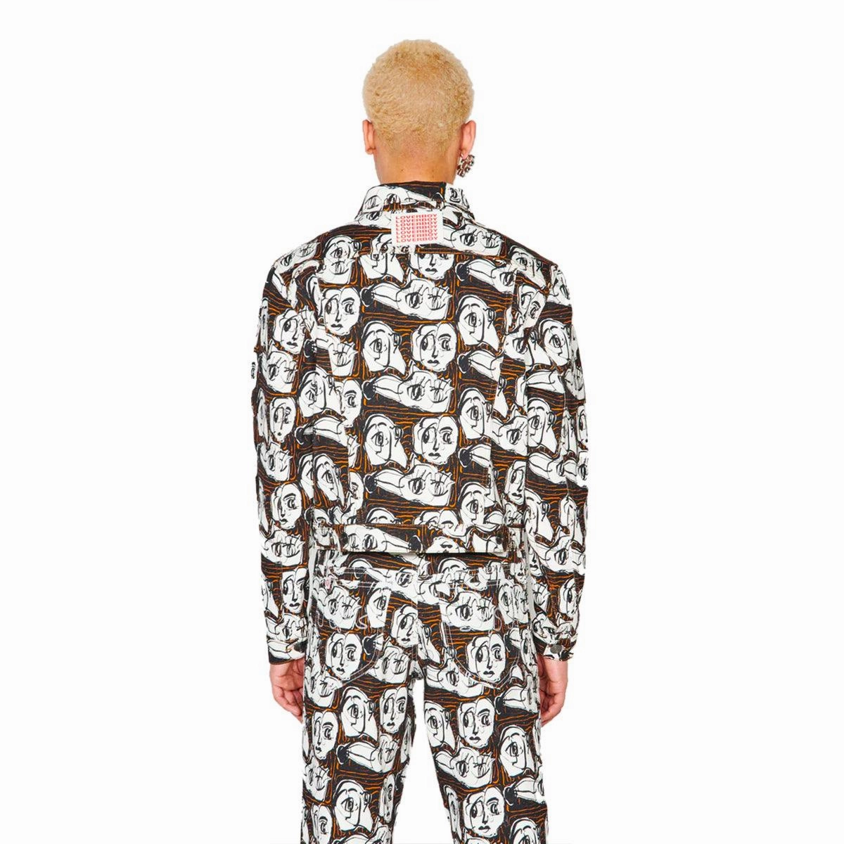 Art Denim Jacket 'Faces Print'