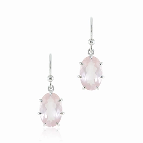 Ashley Earrings in Rose Quartz