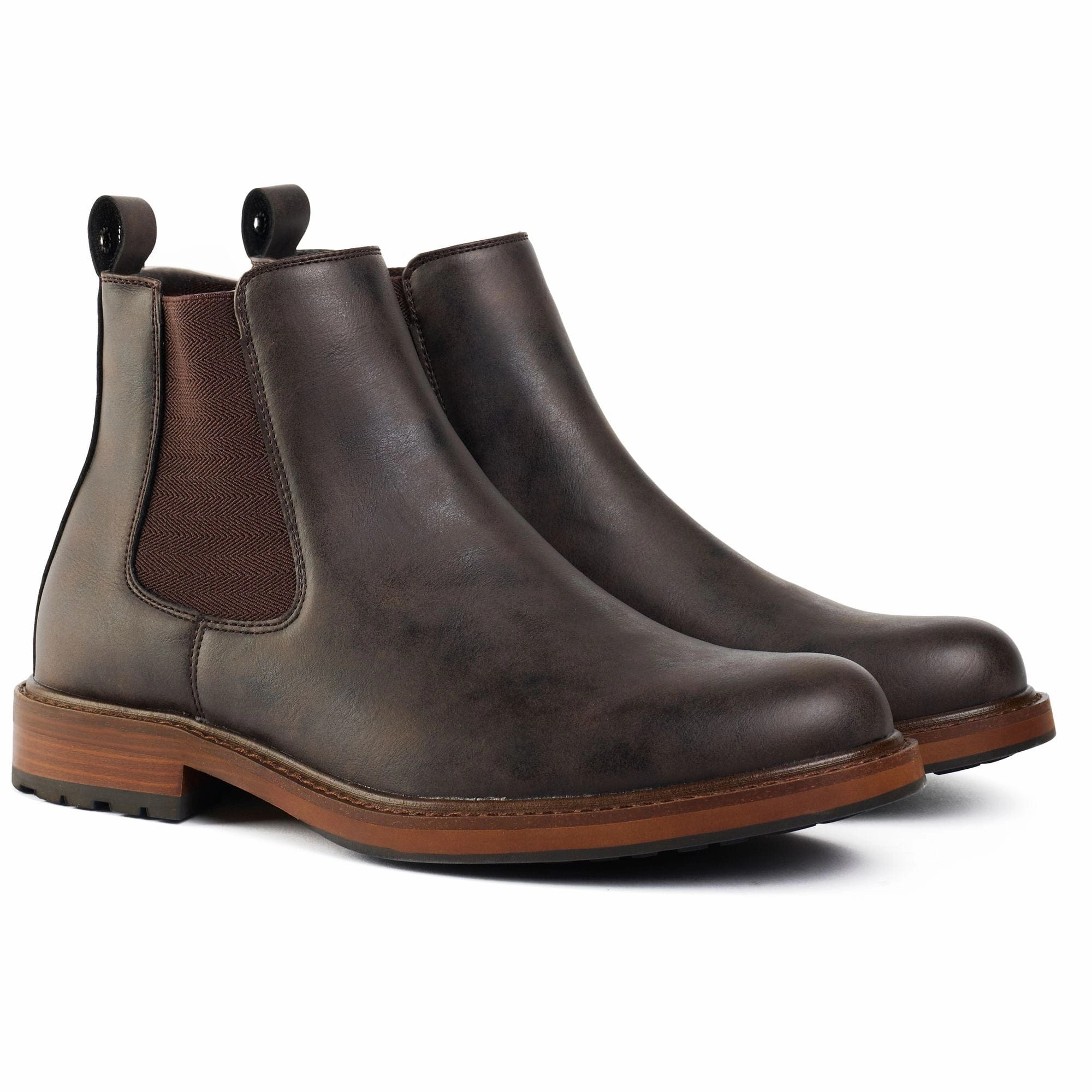 Auber Men's Vegan Leather Chelsea Boots | Brown