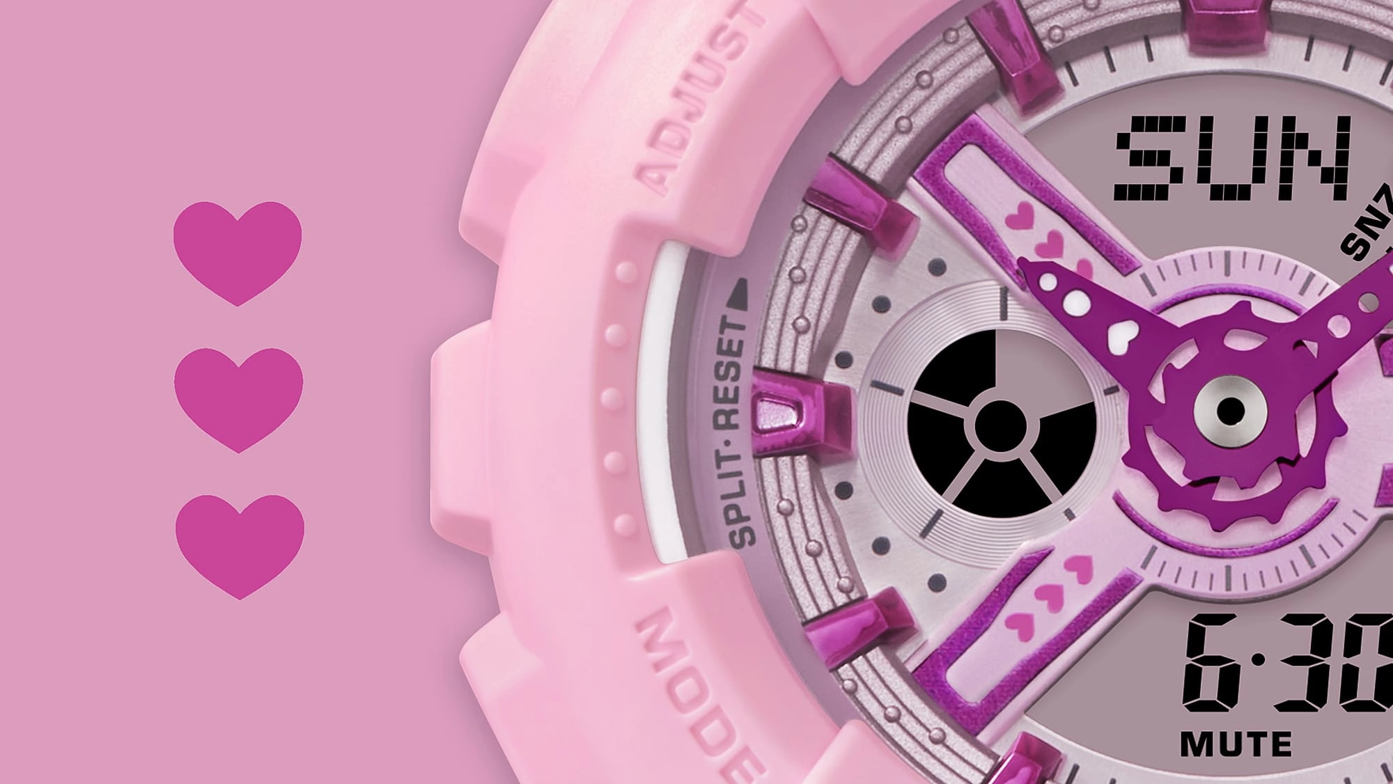 Baby-G 100M Pink Dial Resin Band Watch BA110YK-4A