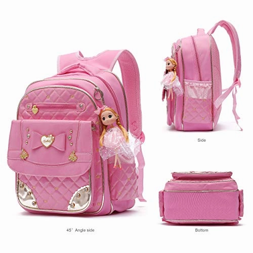 Backpack for Girls, Waterproof Kids Backpacks School Bag Toddler Bookbags Cute Travel Daypack (Large, A-Pink)