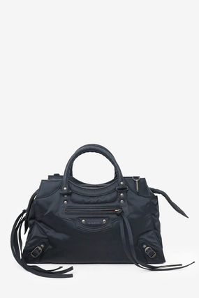 Balenciaga Black Nylon Neo Classic Medium Shoulder Bag