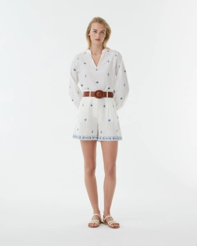 Beatrice Shorts with Astragal Embroidery