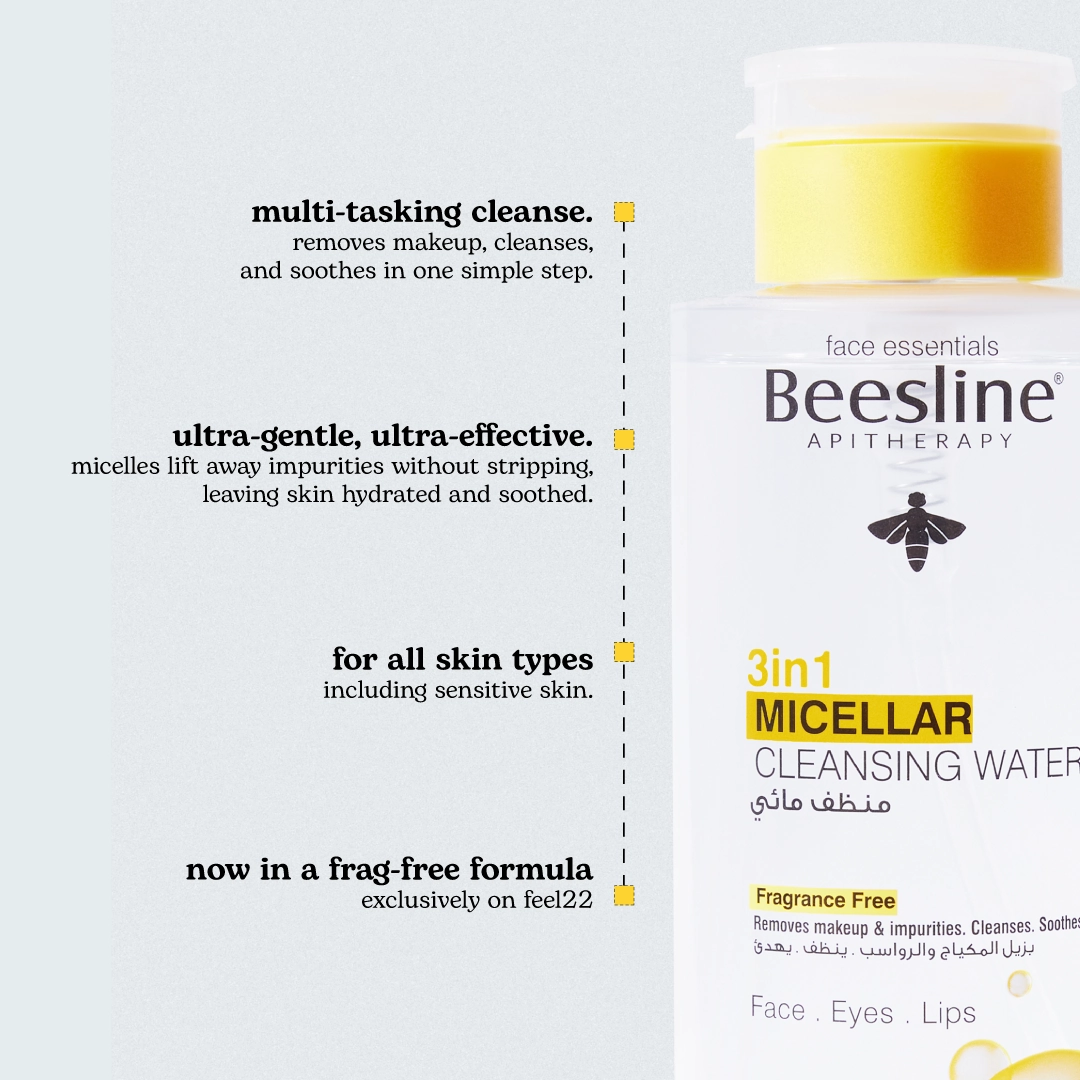 Beesline 3in1 Micellar Cleansing Water Fragrance Free 400ml