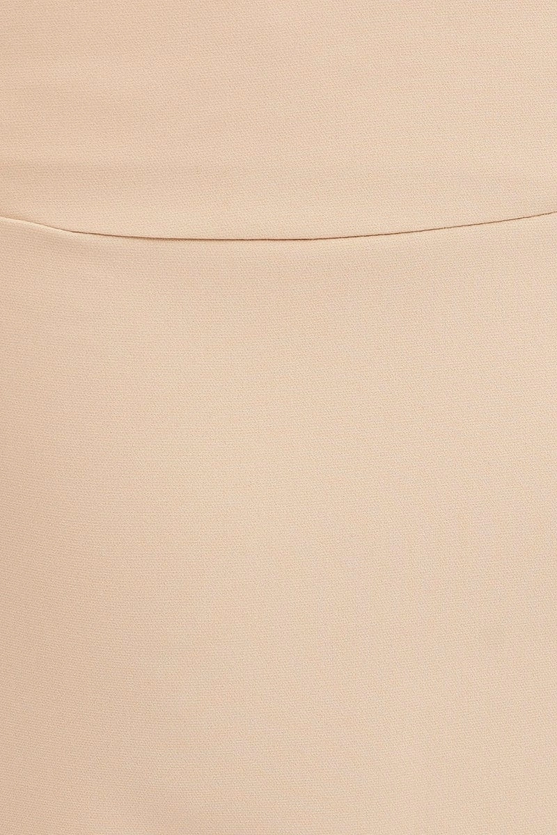 Beige Corset Mini Skirt