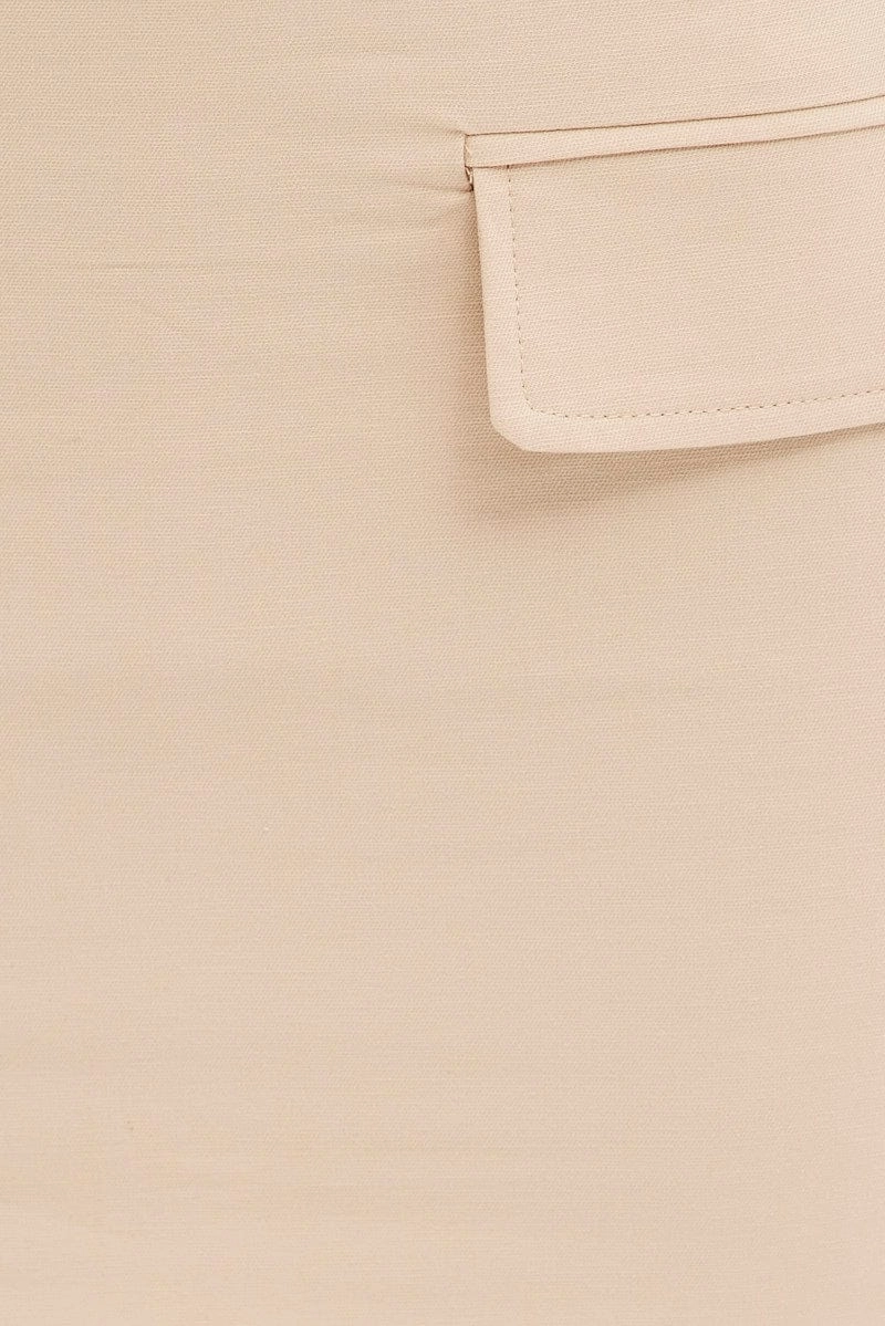 Beige Low Rise Skirt Mini