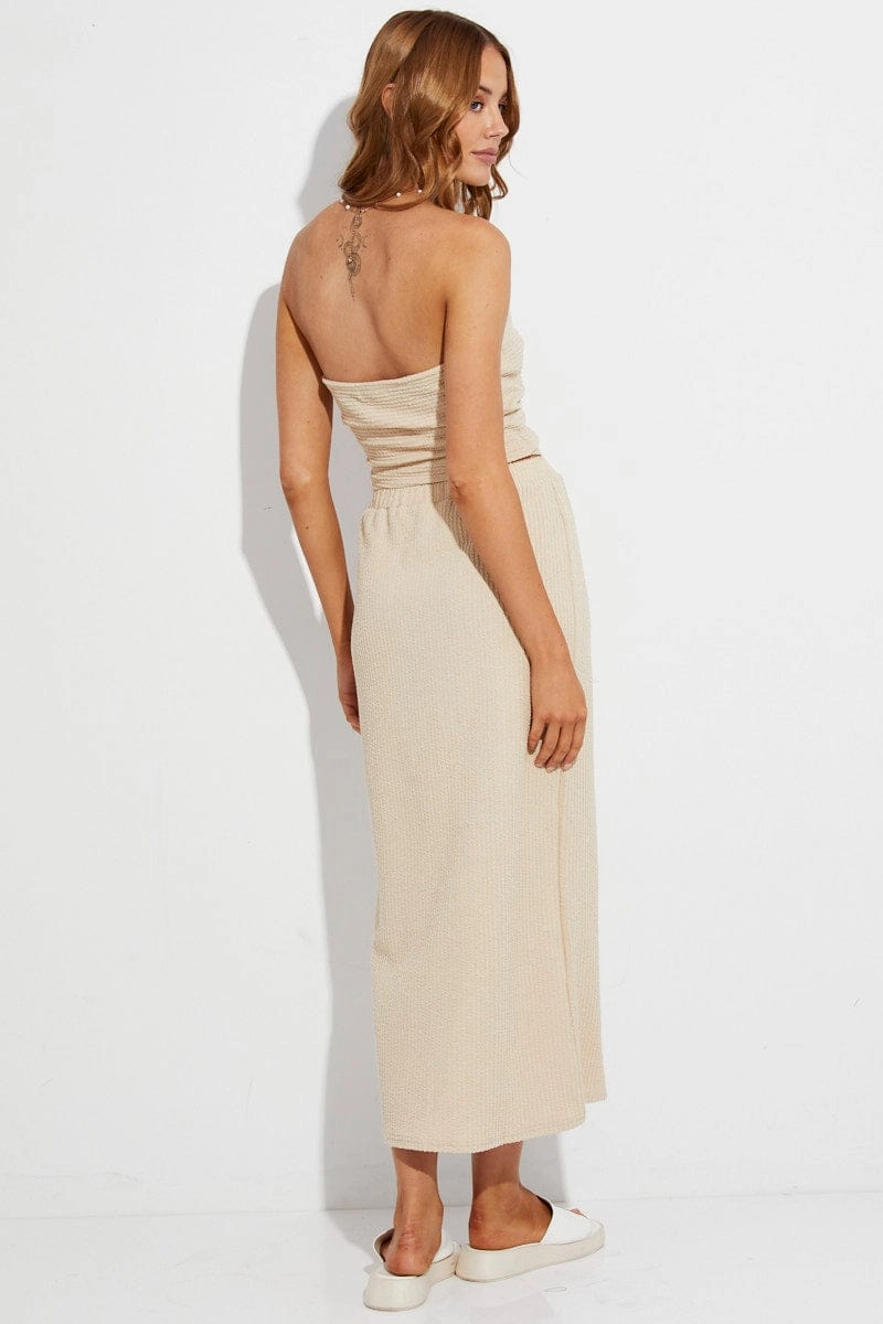 Beige Midi Skirt Bodycon