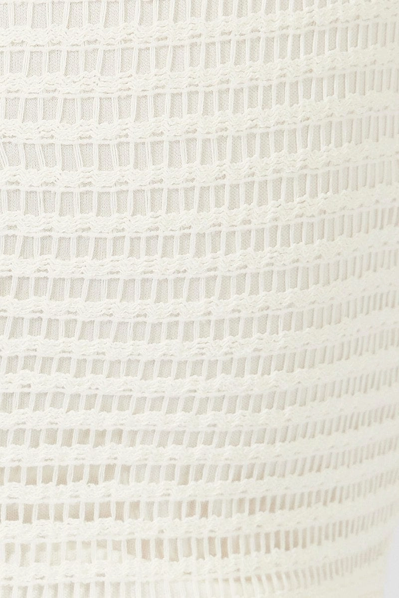 Beige Mini Skirt Textured Fabric