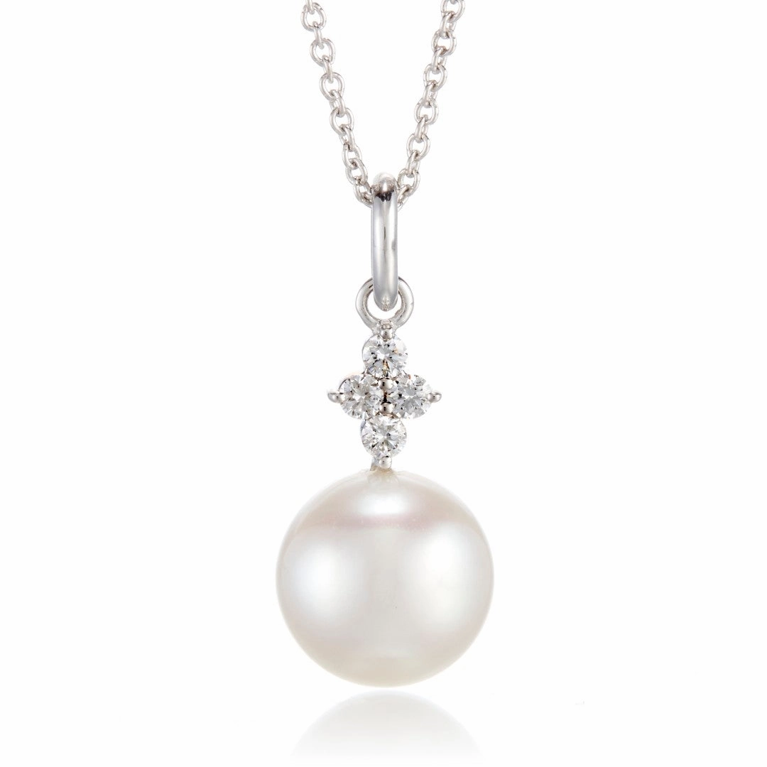 Belgravia Pendant Necklace in South Sea Pearl & Diamonds